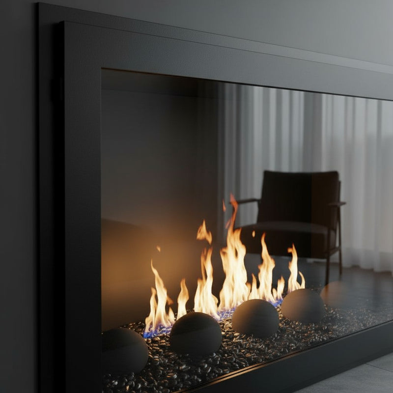 Original Moderne - Single Panel Masonry & Prefab Fireplace Glass Doors | Custom