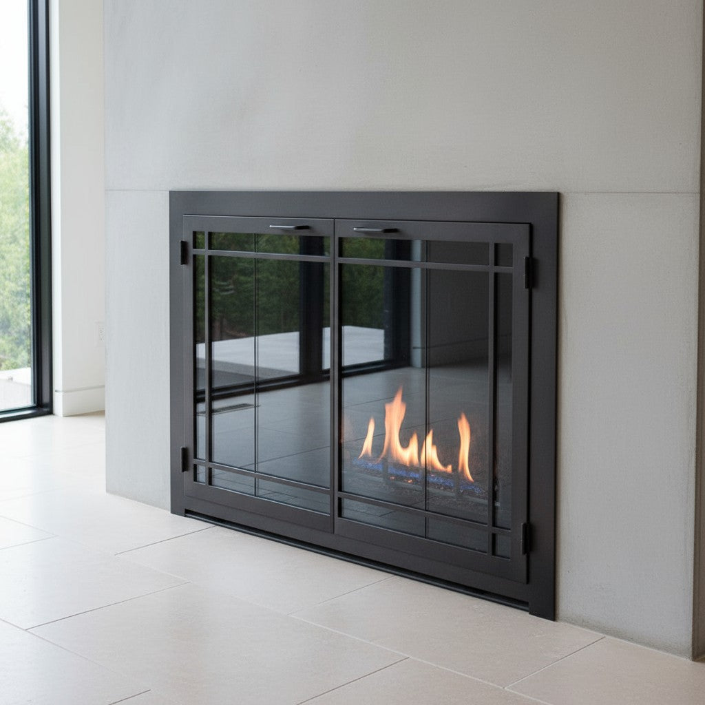 Carolina Window Pane - Masonry & Prefab Fireplace Glass Doors