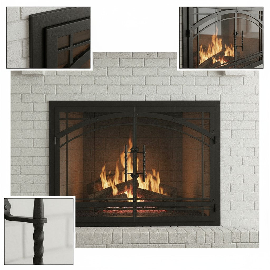 Madrid - Masonry & Prefab Fireplace Glass Doors