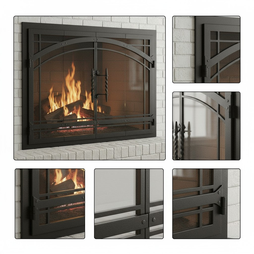 Madrid - Masonry & Prefab Fireplace Glass Doors