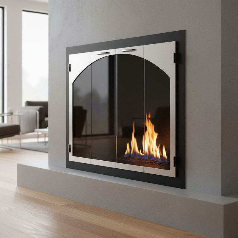 Carolina Steel Fireplace Glass Door Arch Conversion | Masonry & Zero Clearance | Custom