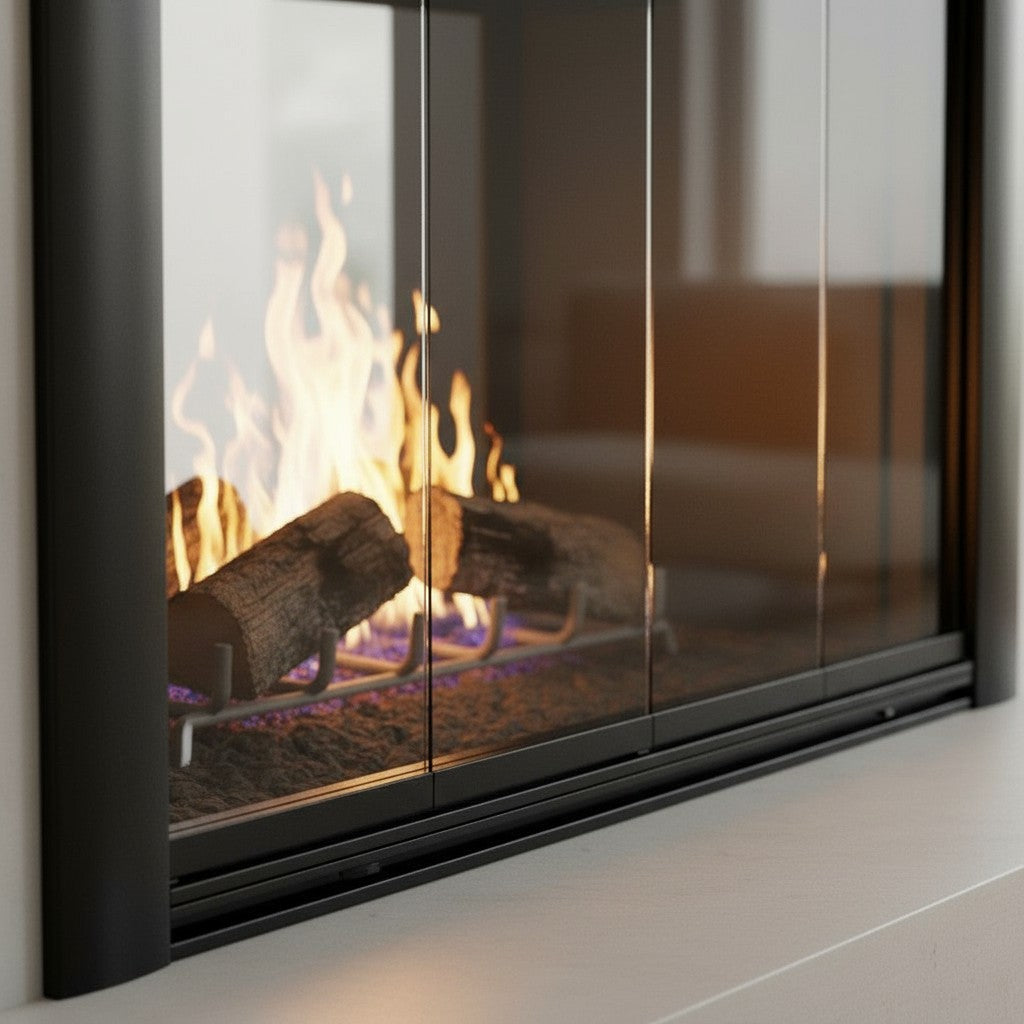Bungalow - Masonry Fireplace Glass Door Masonry