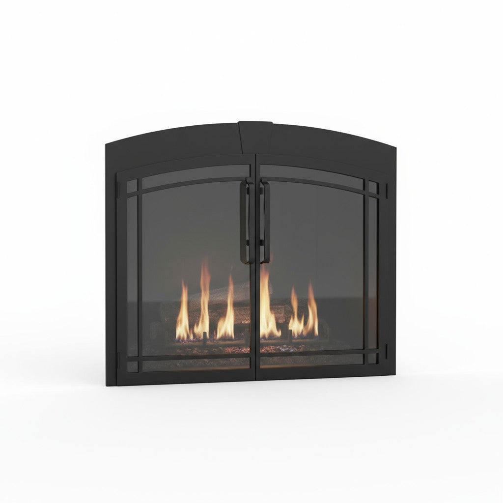 Buckingham Arch - Masonry Fireplace Glass Door