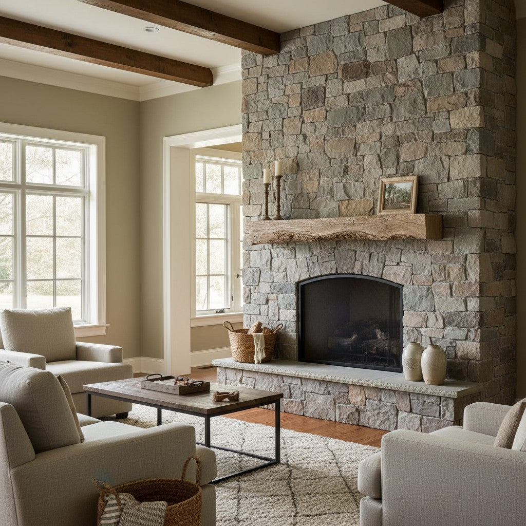 Rickhouse Non-Combustible Concrete Mantel Shelf Pale Honey Finish