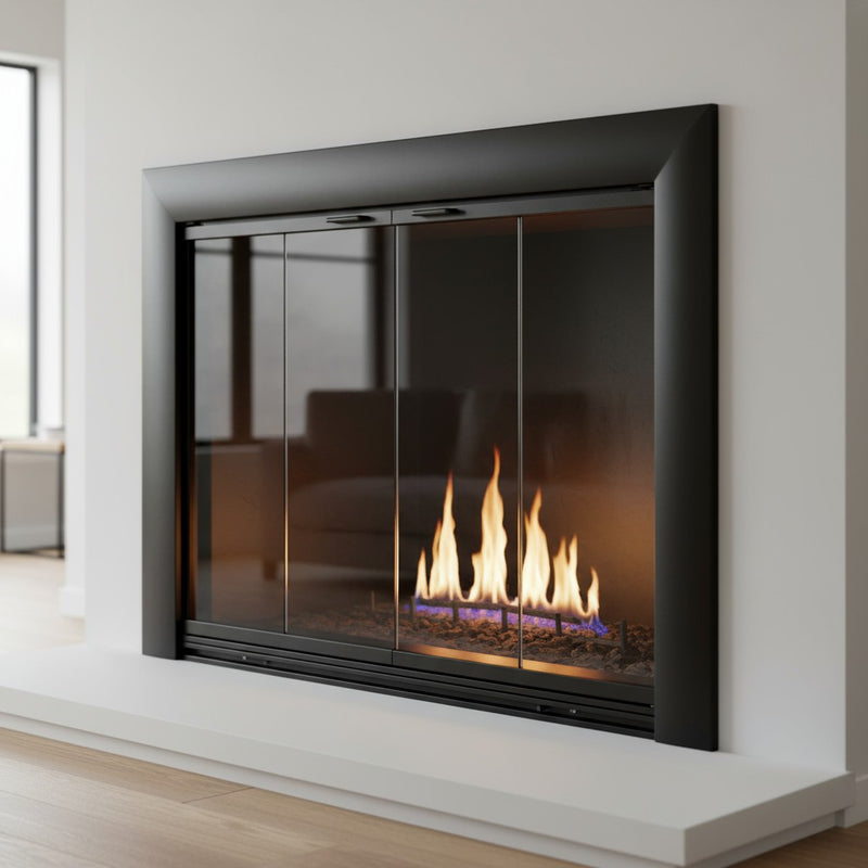 Bungalow - Masonry Fireplace Glass Door Masonry | Custom