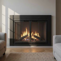 Ardmore Flat Black Masonry Fireplace Door | Standard