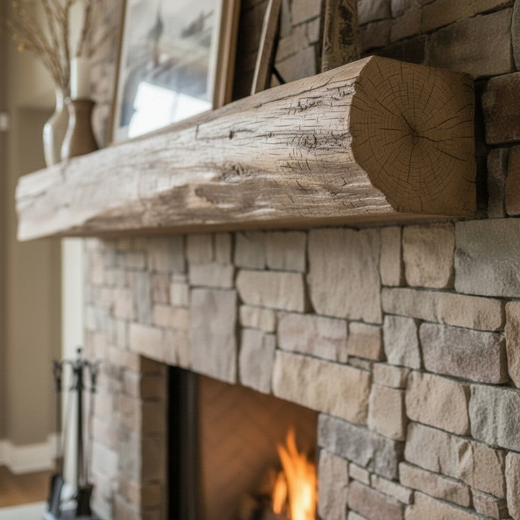 Cabin Pane Non-Combustible Concrete Mantel Shelf Pale Honey Finish