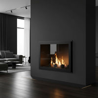 Original Moderne - Single Panel Masonry & Prefab Fireplace Glass Doors | Custom