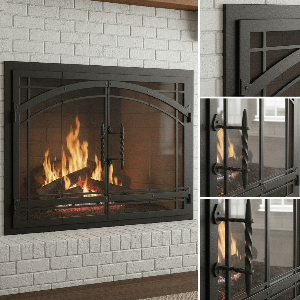 Madrid - Masonry & Prefab Fireplace Glass Doors