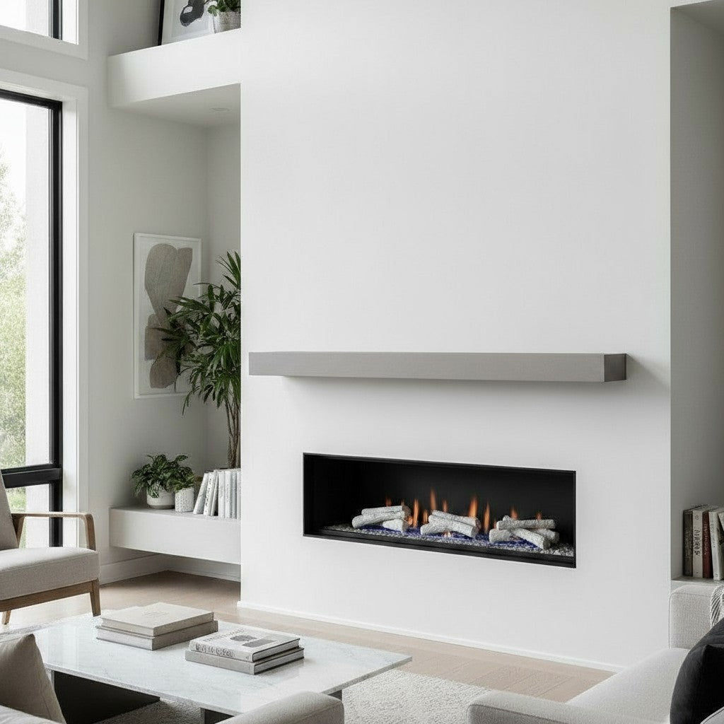 Horizon Concrete Mantel Non-Combustible Mantel Shelf - Mystic Grey Finish