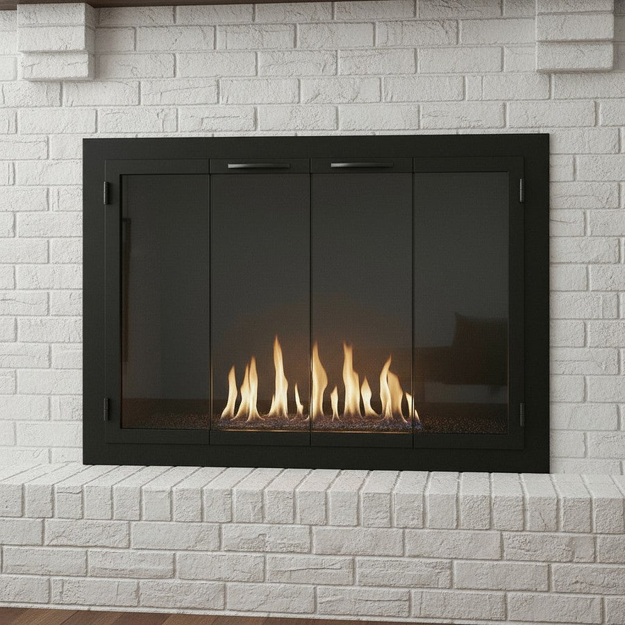 3x Custom Steel Carolina Fireplace Doors