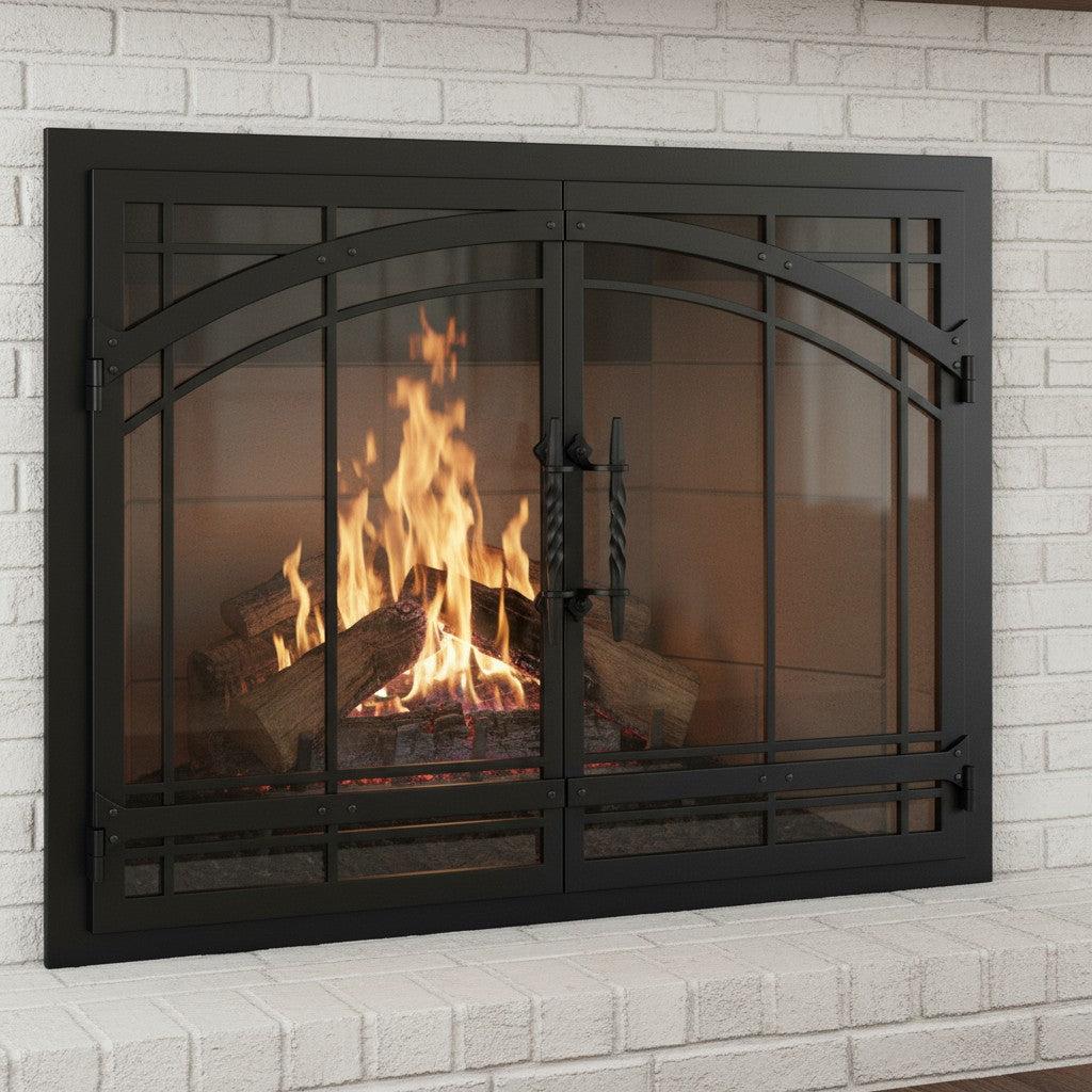 Madrid - Masonry & Prefab Fireplace Glass Doors
