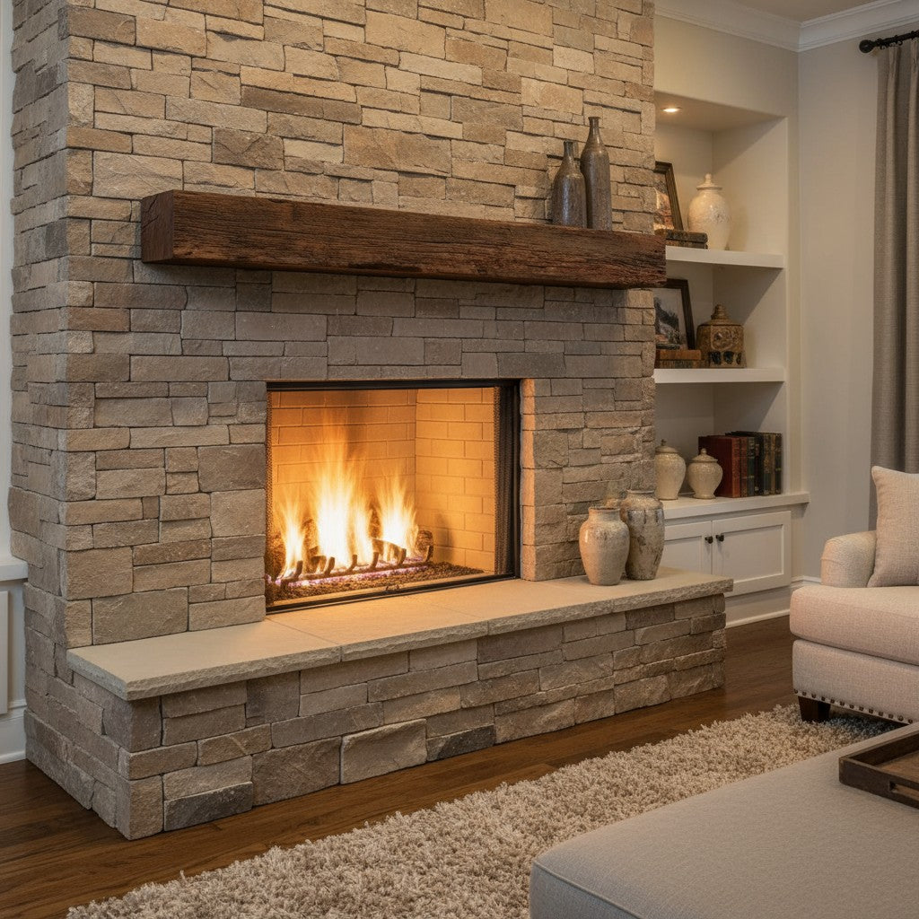 Grist Mill Non-Combustible Concrete Mantel Shelf Maduro Finish