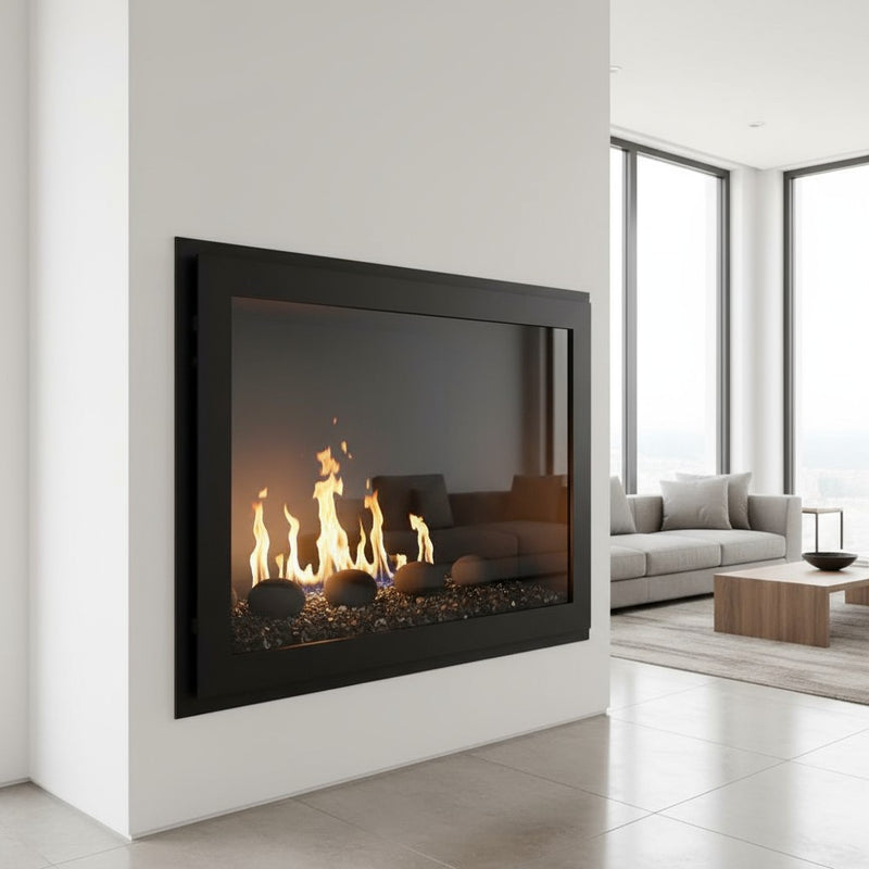 Original Moderne - Single Panel Masonry & Prefab Fireplace Glass Doors | Custom
