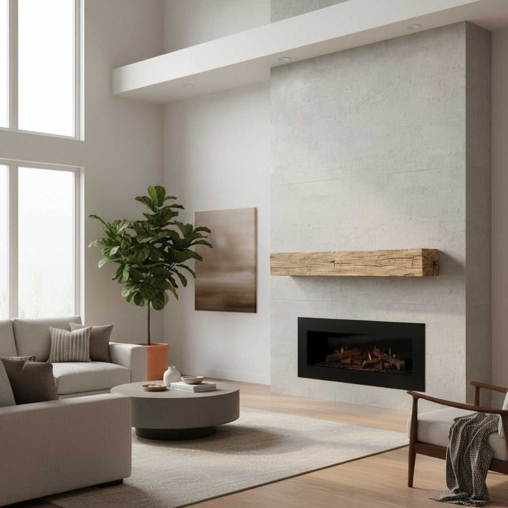 Tabacco Non-Combustible Concrete Mantel Shelf Pale Honey Finish