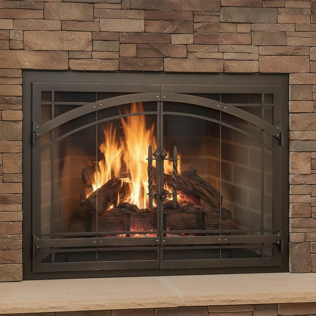 Madrid - Masonry & Prefab Fireplace Glass Doors