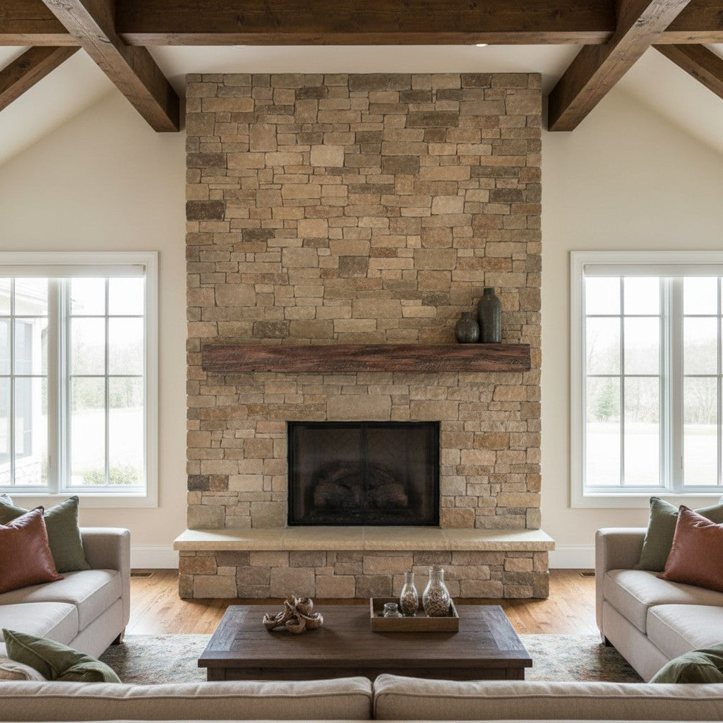 Grist Mill Non-Combustible Concrete Mantel Shelf Maduro Finish