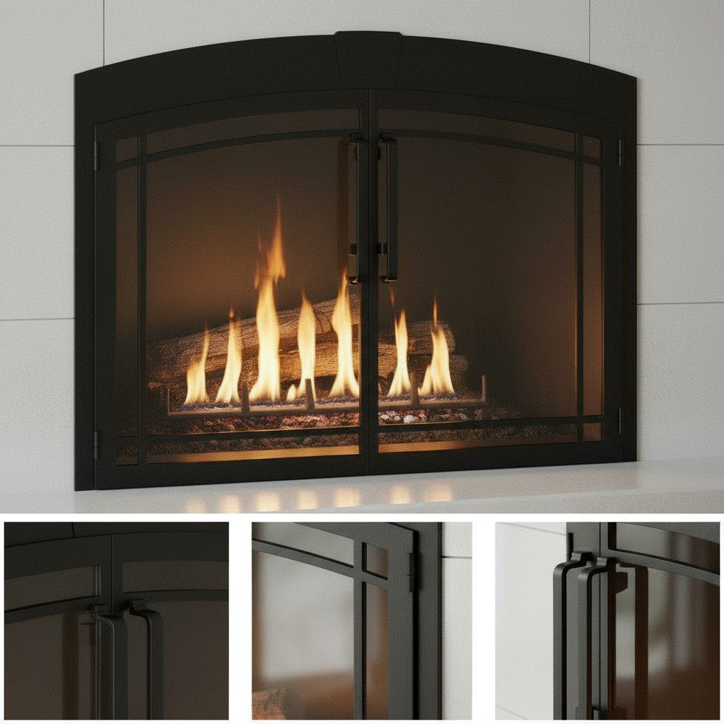 Buckingham Arch - Masonry Fireplace Glass Door