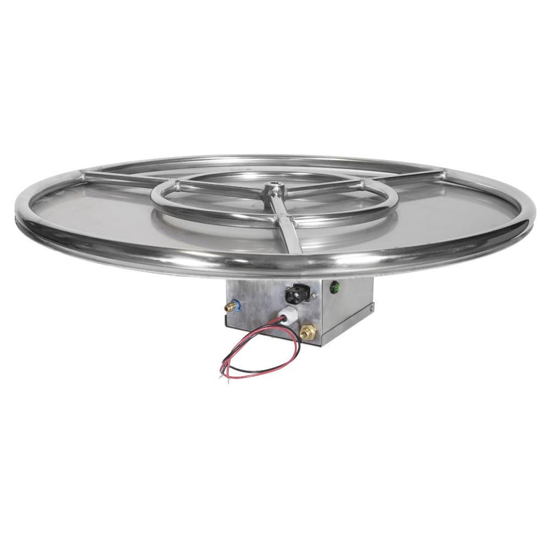 Grand Canyon 36" Round Flat Stack Electronic Ignition Outdoor Fire Pit Burner Kit (RFS-36-WBECS)