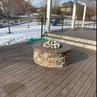 Grand Canyon 18" Round Flat Stack Outdoor Fire Pit Burner Kit — Weather Beater Electronic Ignition