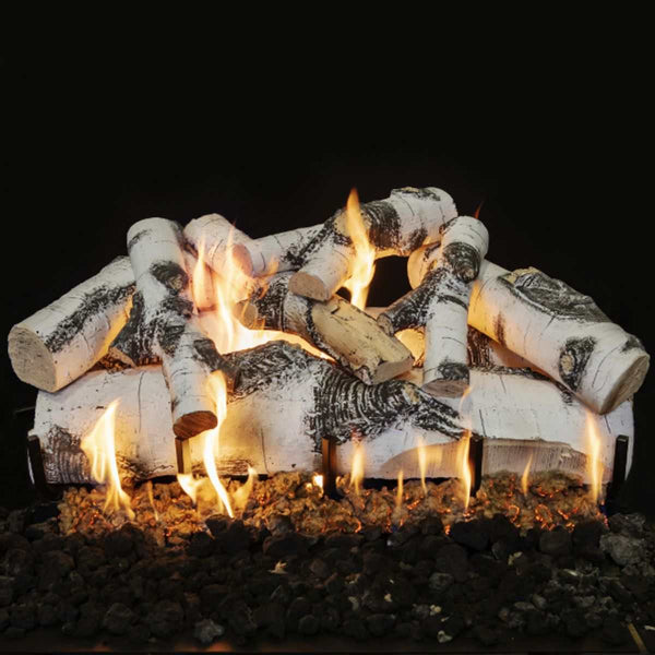 Grand Canyon Quaking Aspen hand-painted see-through vented gas log set with ANSI certified burners