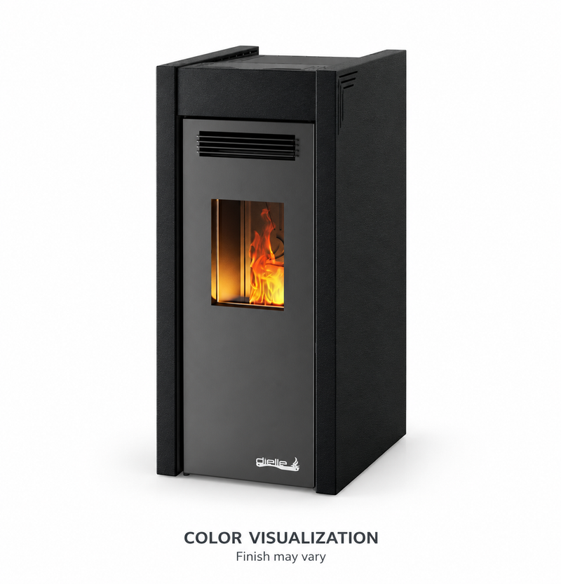 Dielle Grecale 70 black steel — AI-assisted color visualization based on manufacturer product image and finish swatch; not a manufacturer photograph. GRE70B-B10