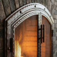 Free Standing Fireplace Screen Custom Made Blacksmith Arch Working Doors