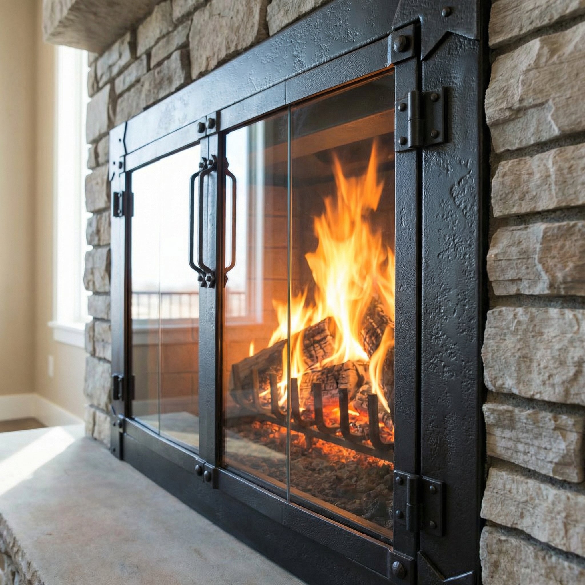 Milwaukee Forged Iron - Masonry & Prefab Fireplace Glass Doors