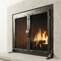 Fireplace Screen with Operable Doors Custom Size 21 Finishes - Old World