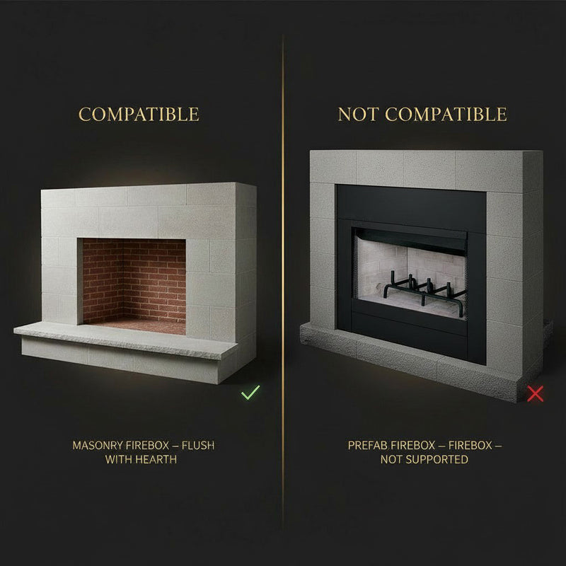 Ardmore Flat Black Masonry Fireplace Door | Standard