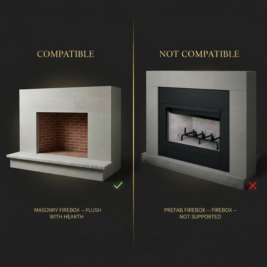 Ardmore Flat Black Masonry Fireplace Door | Durable Design