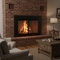 Ardmore Flat Black Masonry Fireplace Door | Standard