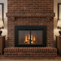 Ardmore Flat Black Masonry Fireplace Door | Standard