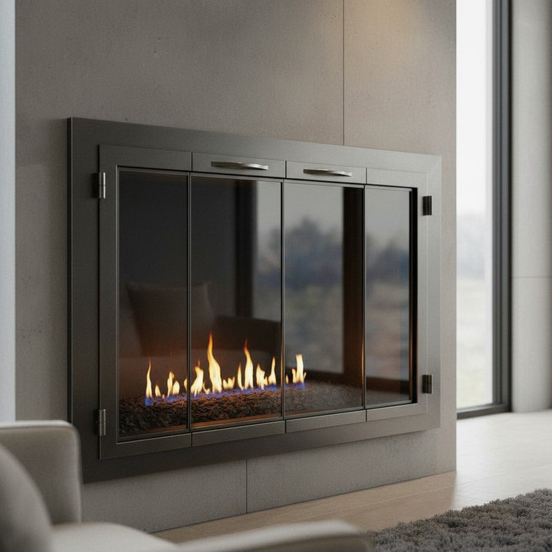 Carolina Traditional Steel Fireplace Glass Doors | Masonry & Prefab | Custom