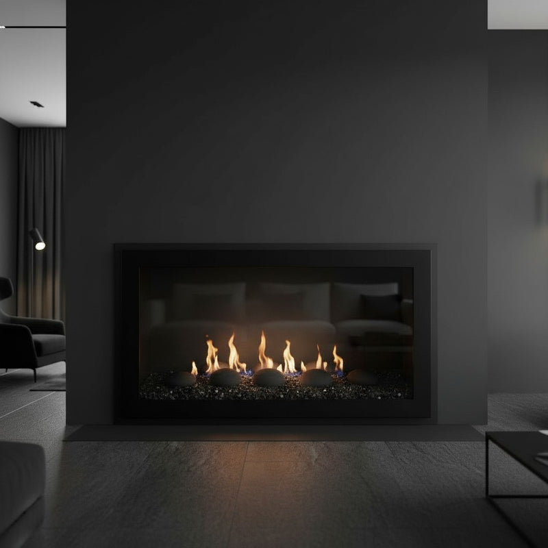 Original Moderne - Single Panel Masonry & Prefab Fireplace Glass Doors | Custom