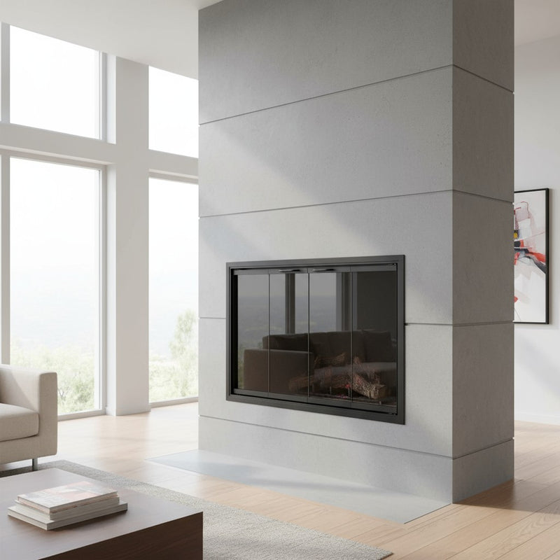 Stiletto Cutback Ultra Thin Fireplace Glass Doors | Modern & Elegant Design | Custom