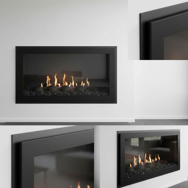 Original Moderne - Single Panel Masonry & Prefab Fireplace Glass Doors | Custom