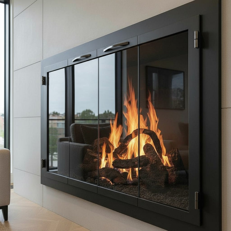 Carolina Traditional Steel Fireplace Glass Doors | Masonry & Prefab | Custom