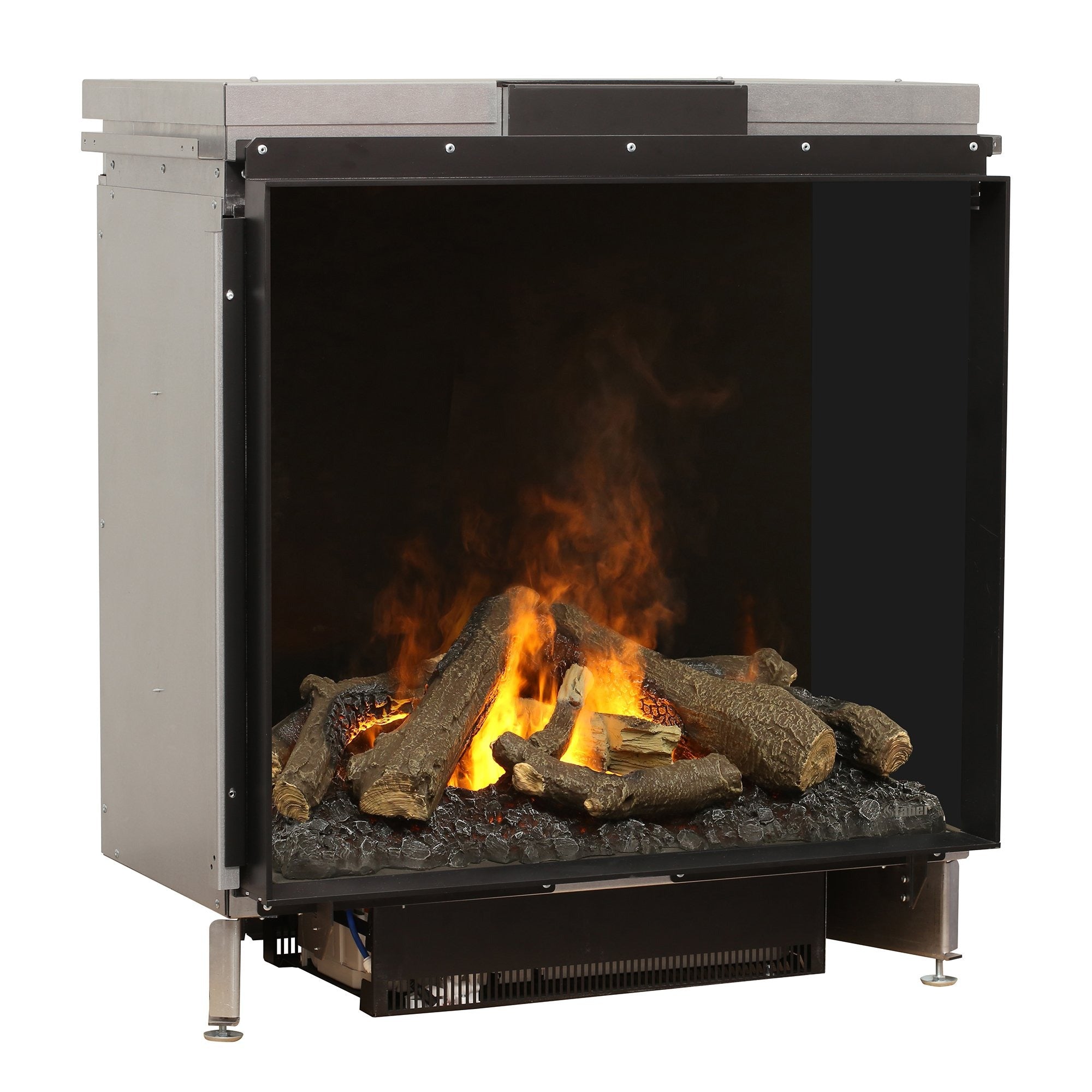e-MatriX 32"x26" Electric Firebox – Front-Facing Built-In Fireplace | Water Vapor Flame, Crackling Sound, Charred Logs - FEF3226L1