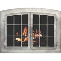 Industrial - Arch Masonry Steel Fireplace Glass Doors - ExceptionalFire