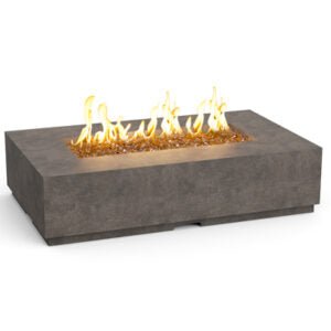 Legend Fire Tables handcrafted coffee table firepit with GFRC top and Bluetooth ignition controls