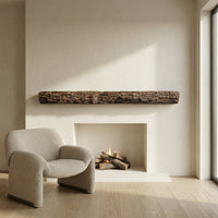 Half Round Log Non-Combustible Concrete Mantel Shelf Maduro Finish