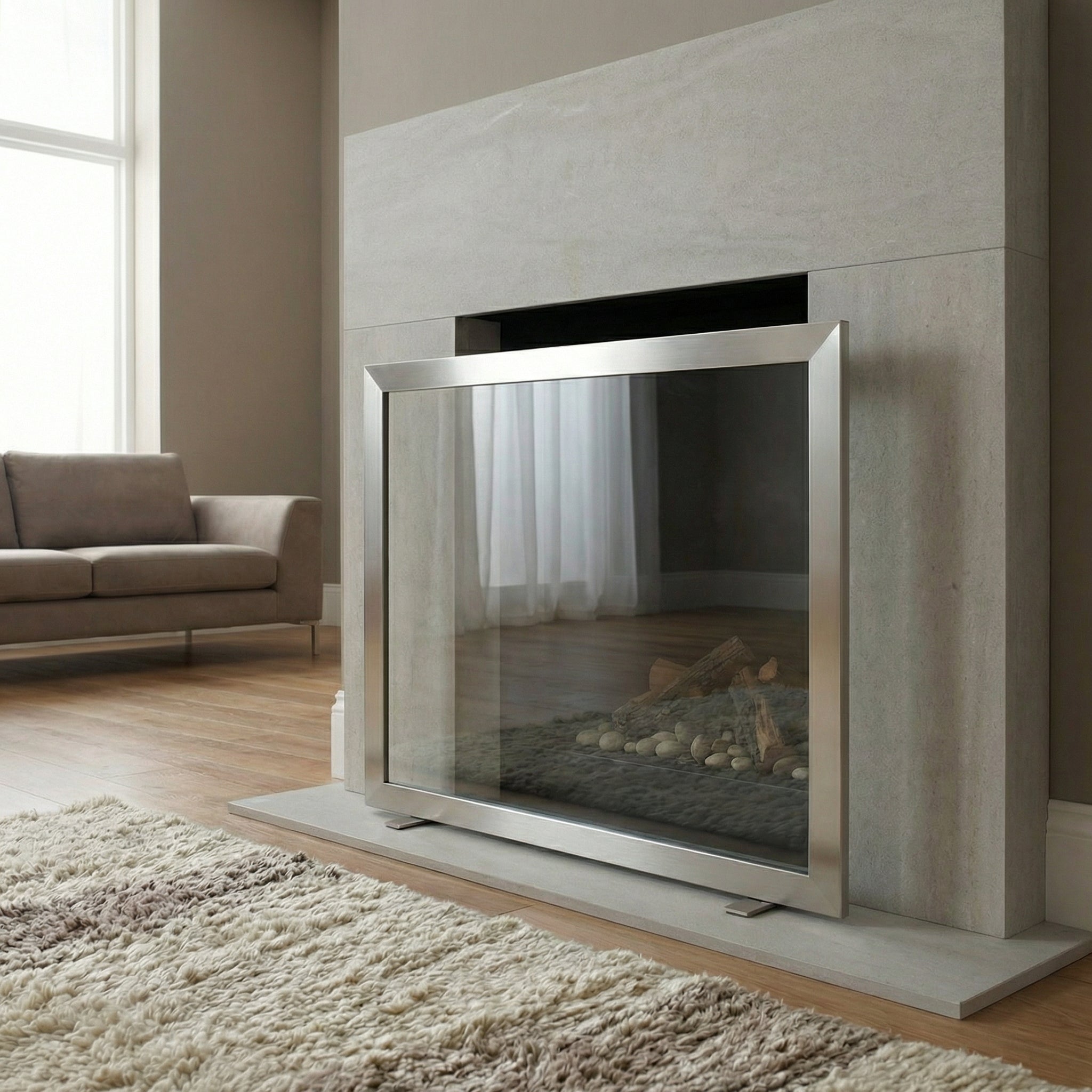 Madison Free Standing Fireplace Screen | Custom Made