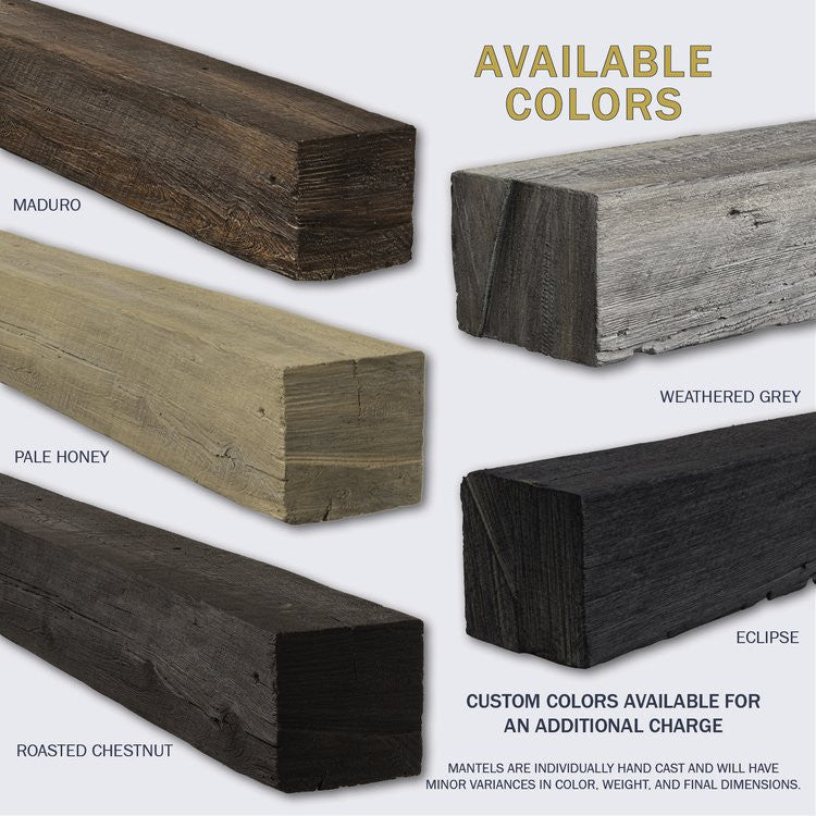 Grist Mill Non-Combustible Concrete Mantel Shelf Eclipse Finish