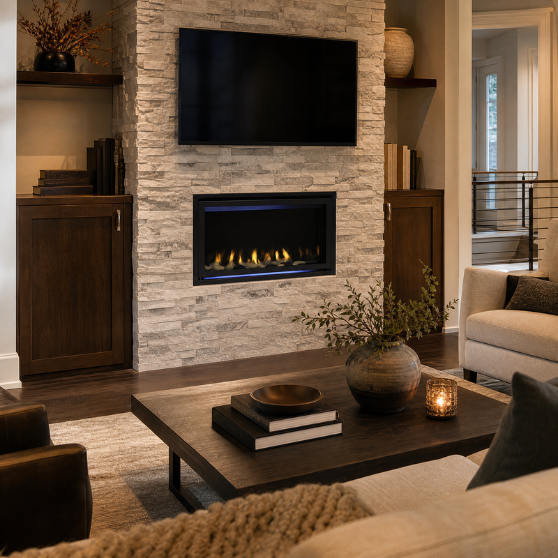 Majestic Jade 32" Direct Vent Linear Gas Fireplace — lifestyle