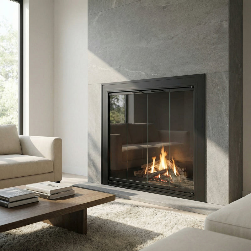 Savannah - Masonry Fireplace Glass Doors | Custom