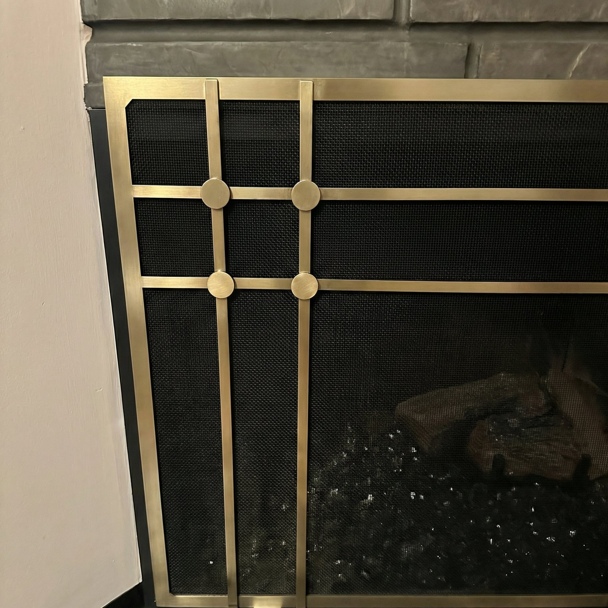 Free Standing Fireplace Screen Handmade to Fit | Axis