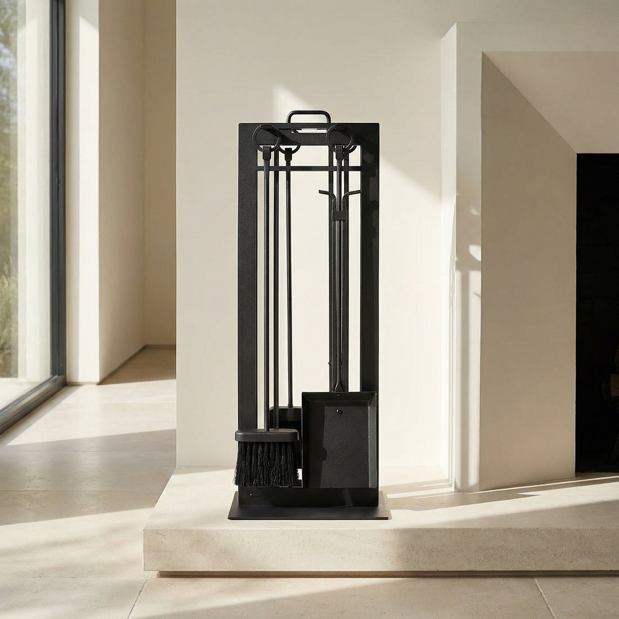 Fireplace Tool Set by Design Specialties Carolina Window Pane – 3/16” Laser-Cut Steel, 21 Finish Colors