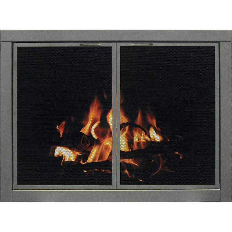 Mesh Masonry & Prefab Fireplace Doors from Essentials line, custom made, high quality, budget-friendly, made in USA with 5-year warranty