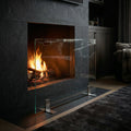 Custom Free Standing Fireplace Screen Elite Rectangle with Handles